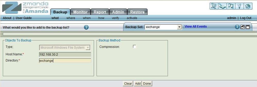 Fig. 5  Windows client template being added to backup set