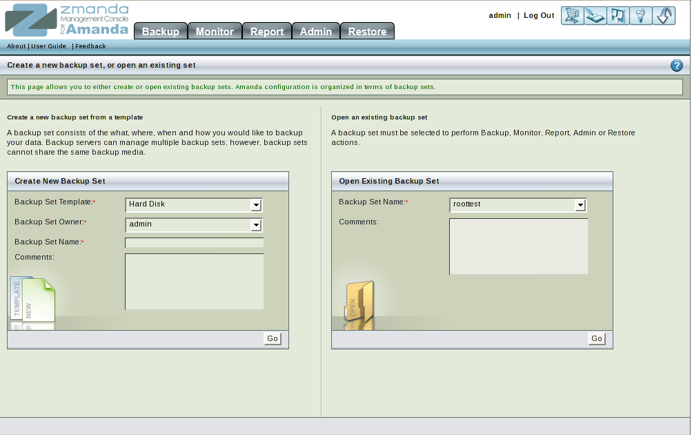 Fig. 1  Selecting a Backup Set