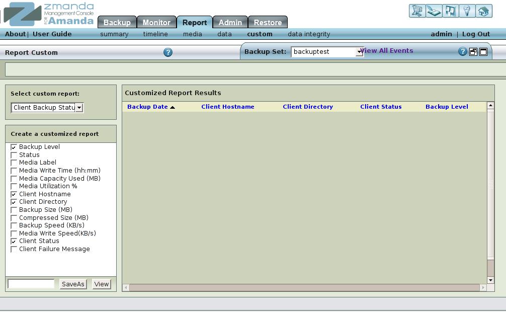 Fig. 1 Overview Report Custom Page