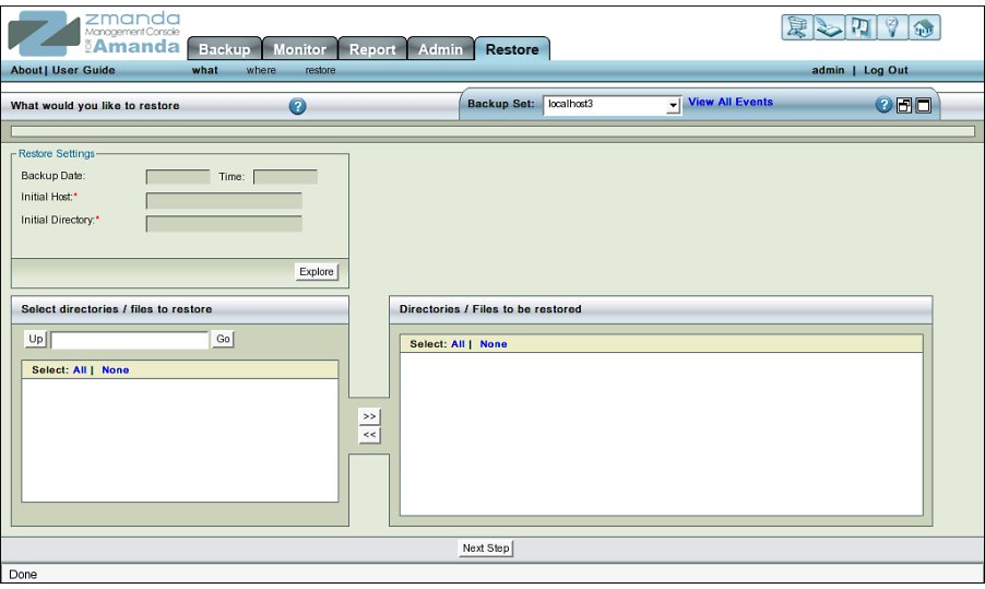 Fig 1. Restore Page Overview