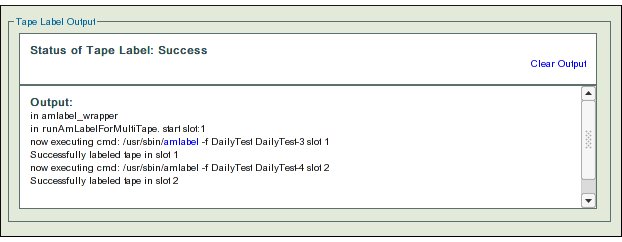 Fig. 4   Success Label Output panel